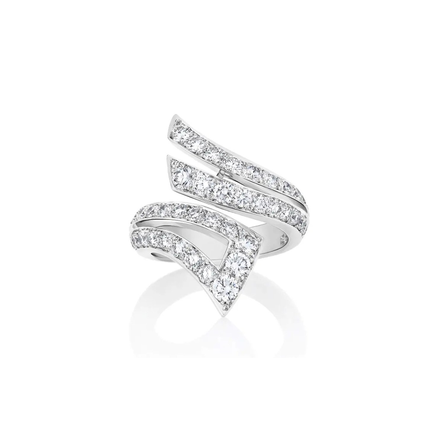 18k gold Angel Wing Ring with full set natural diamonds customized