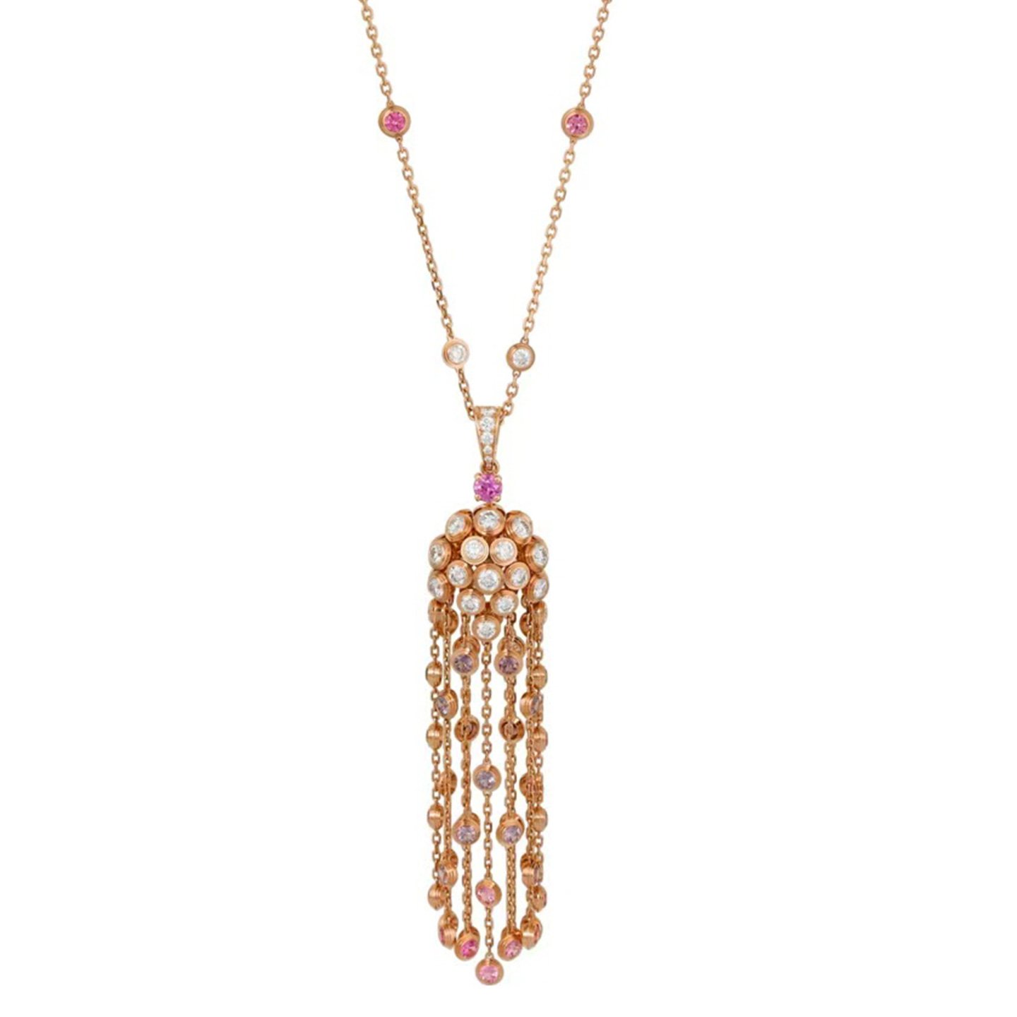 18k gold Bubble Fringe Necklace with full diamonds customized