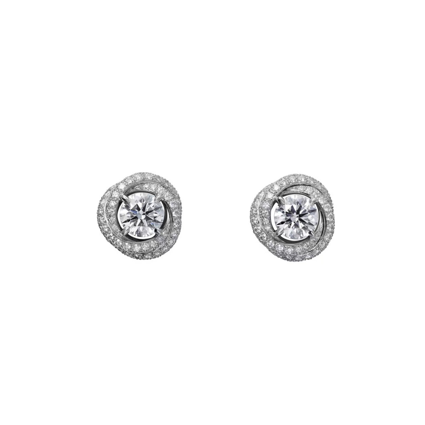 18k gold Trinity earrings full set diamonds customized