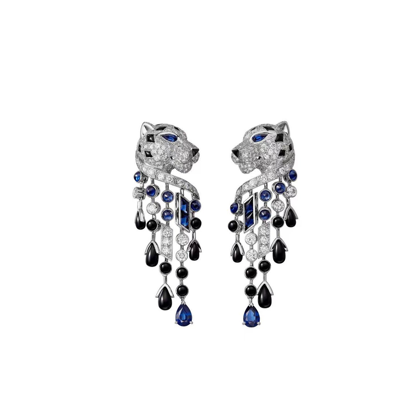 18k gold Fluorescent leopard-print earrings woth natural diamonds