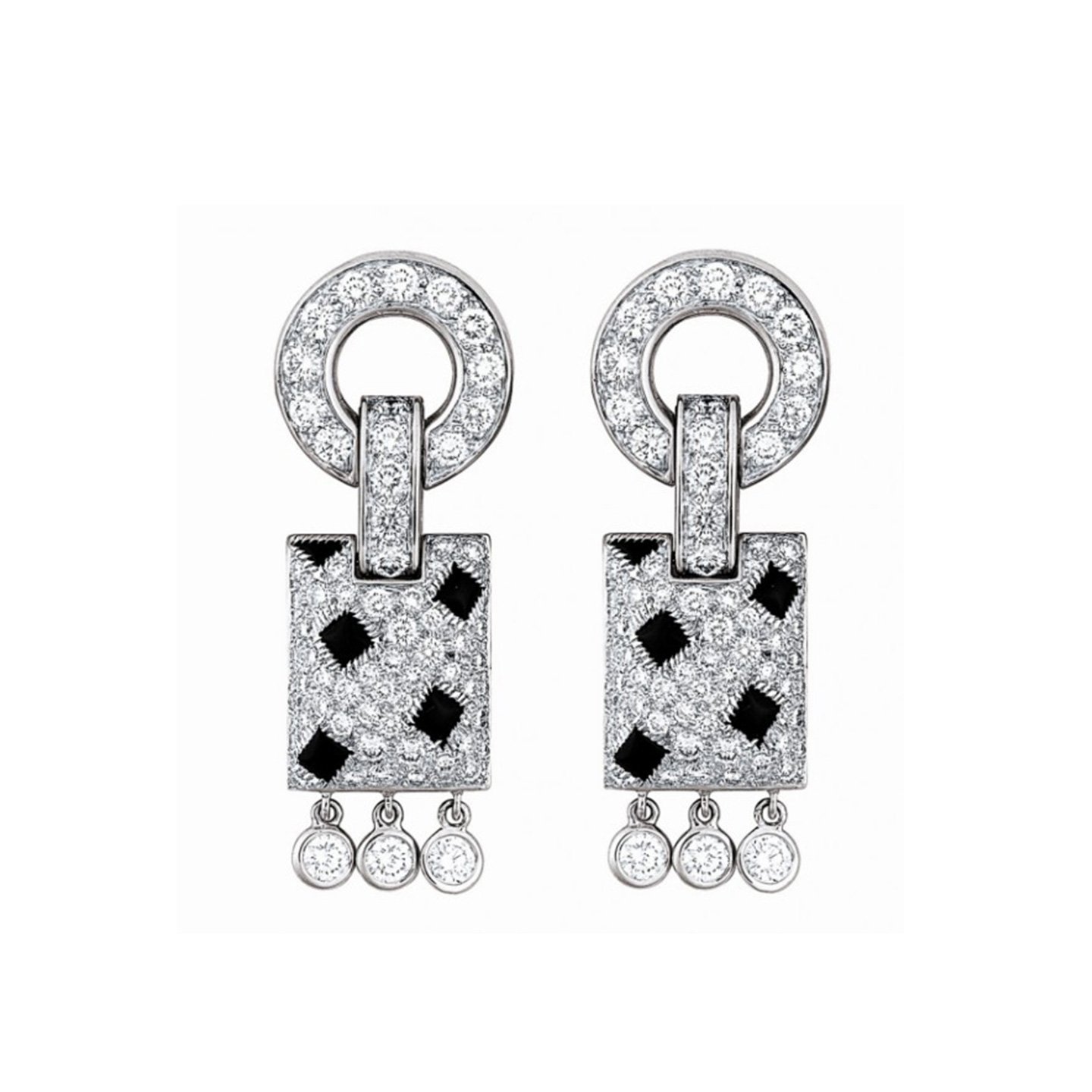 full set diamonds leopard-print earrings 18k gold customized