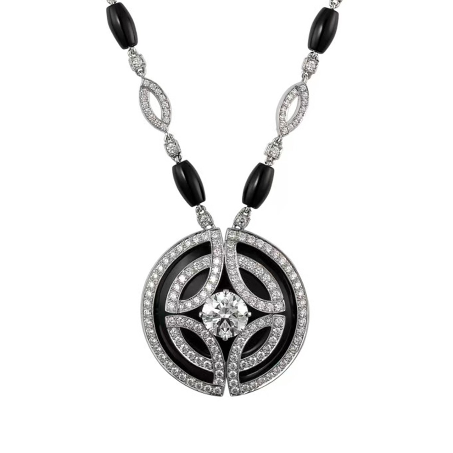 Galanterie full diamonds necklace with a woven pattern resembling a horse's eye customized