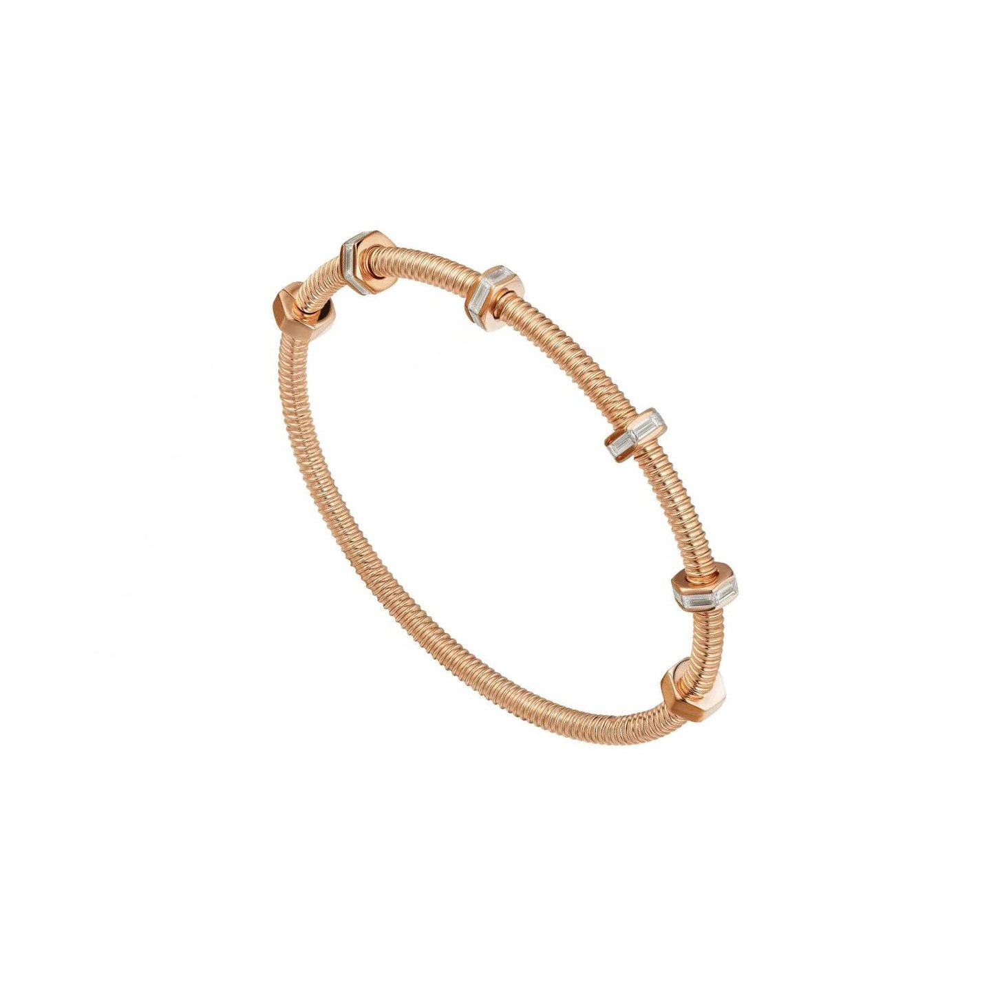 18k gold Screw bracelet with natural diamonds customized