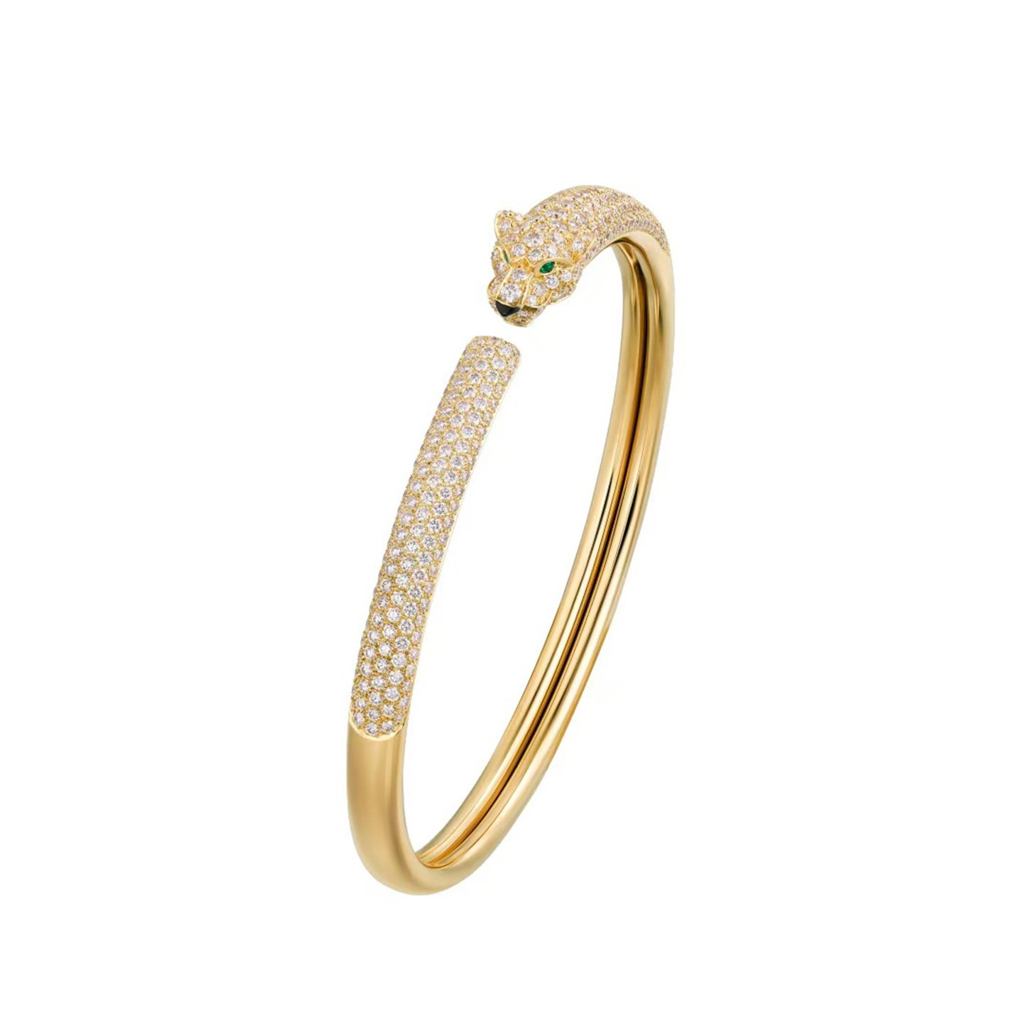 18k gold Leopard bracelet with natural diamonds customized