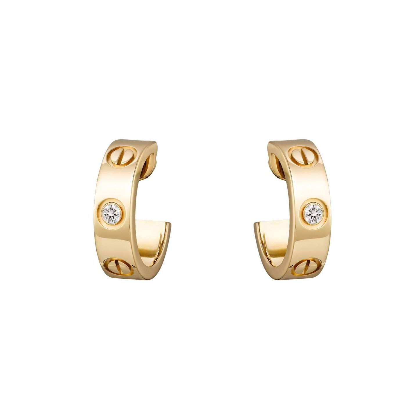18k gold Love earrings with natural diamonds customized