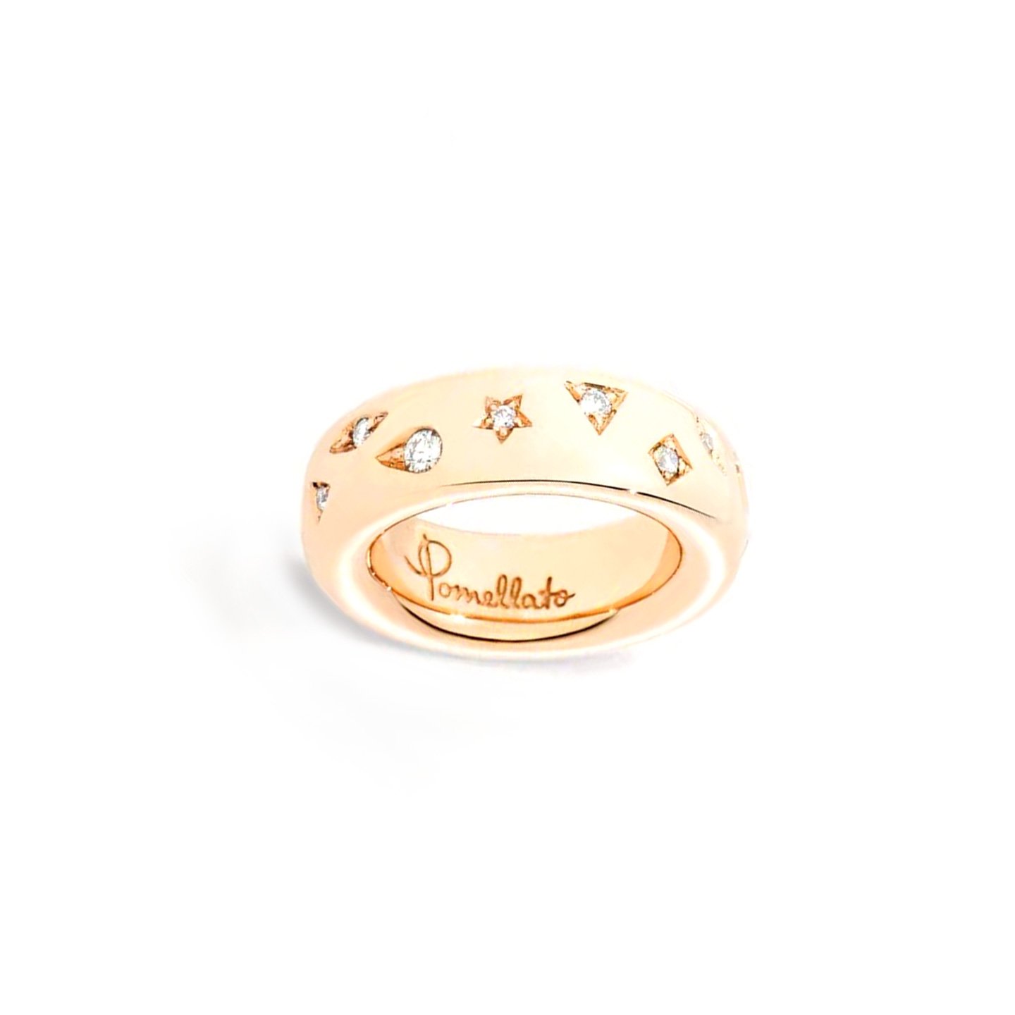 18k gold natural diamonds starlet ring customized for pomellato