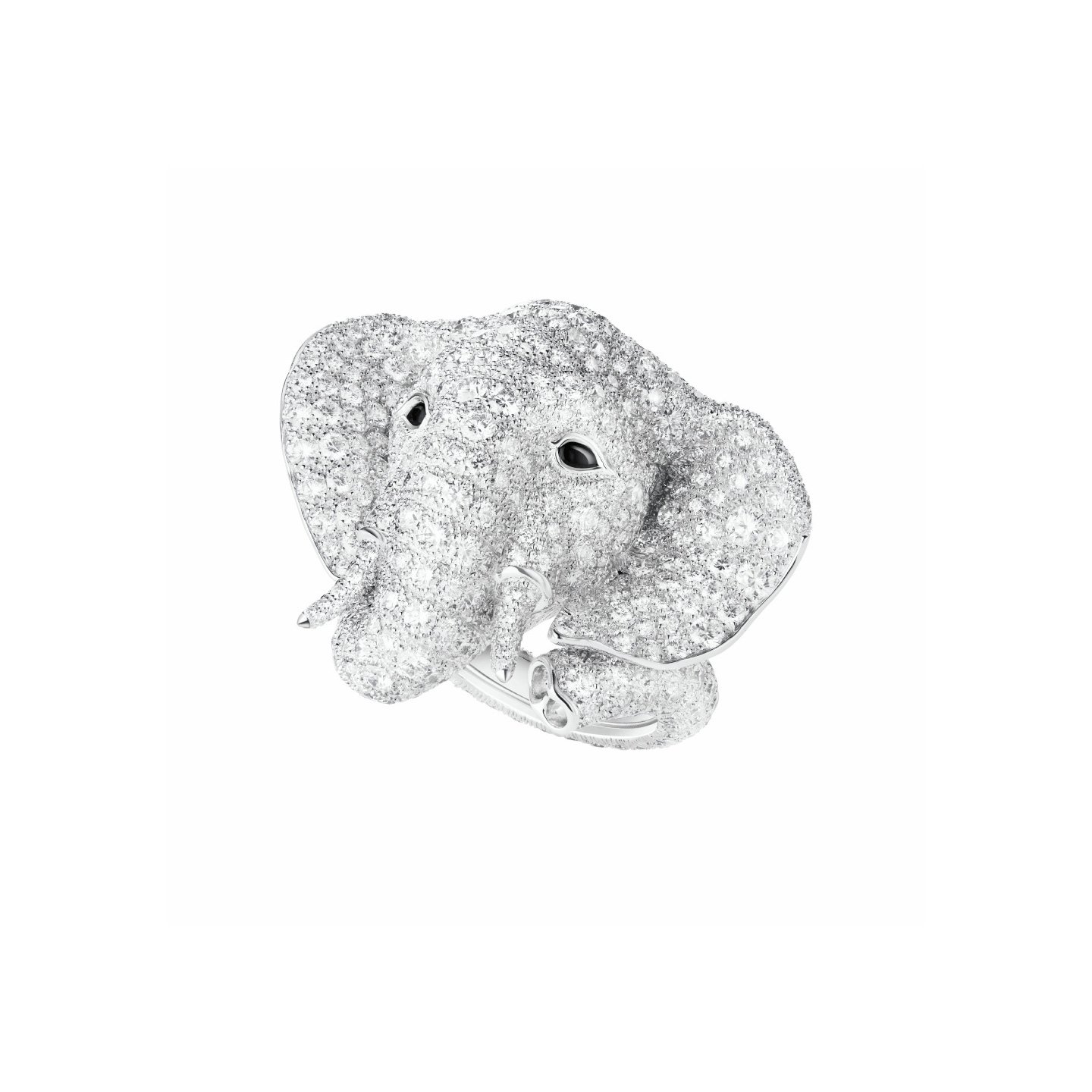 18k gold Elephant Ring with full set natural diamonds customized