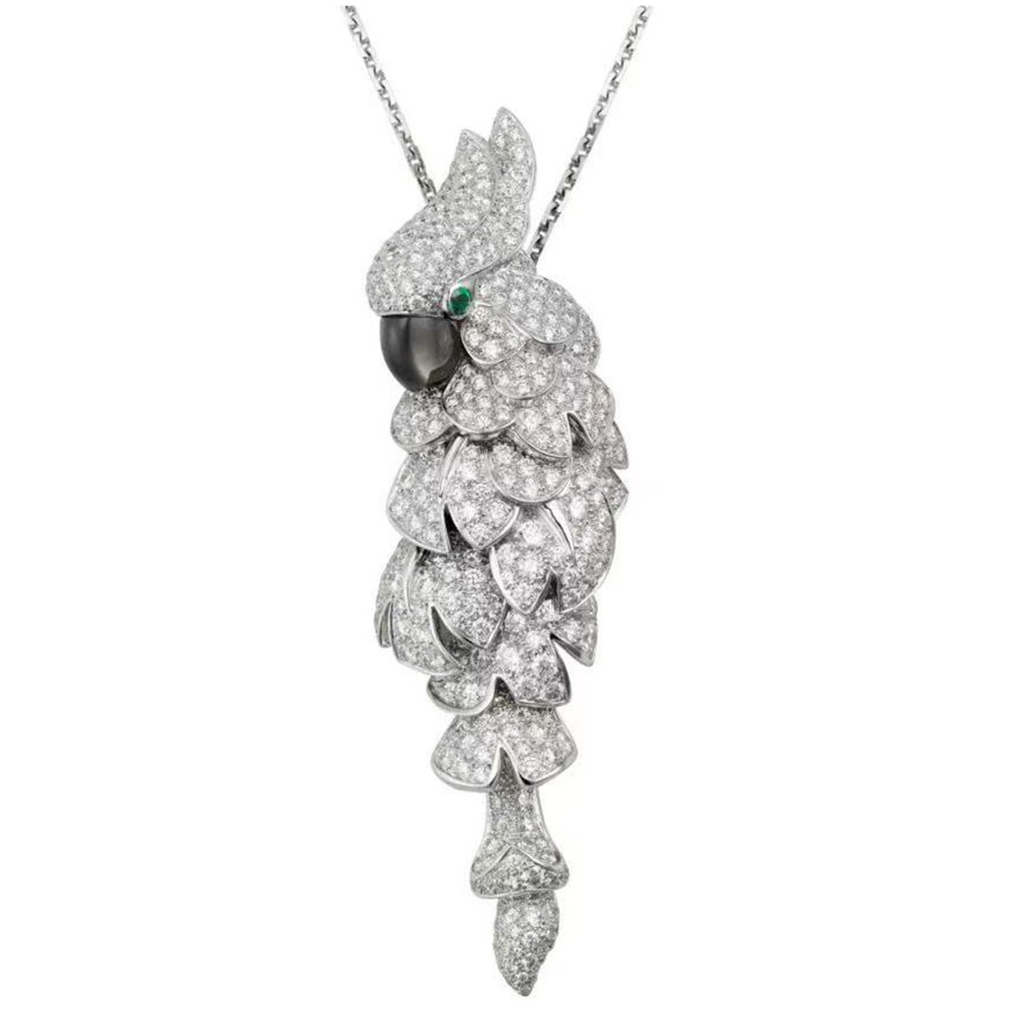 18k gold full diamonds parrot pendant necklace customized