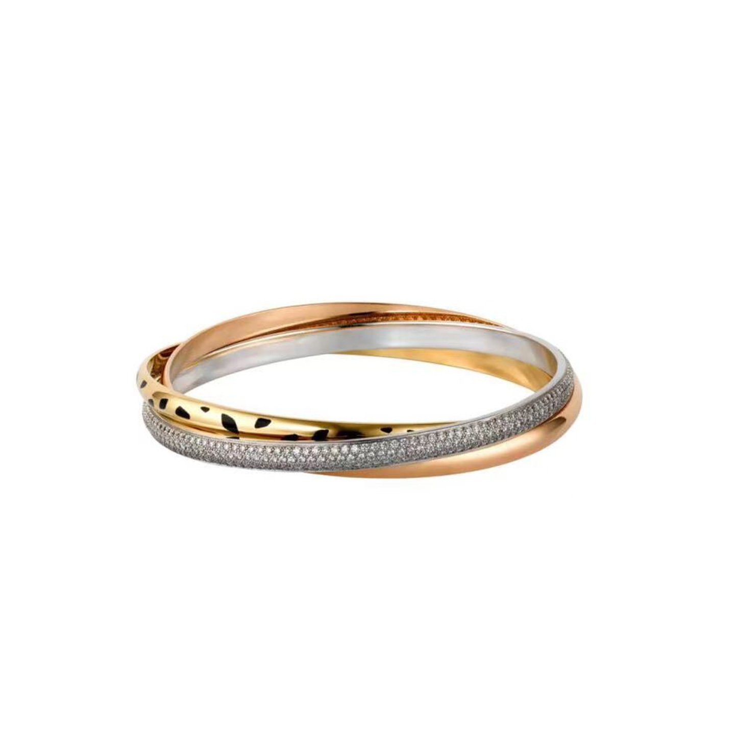 18k gold Trinity bracelet with diamonds customized