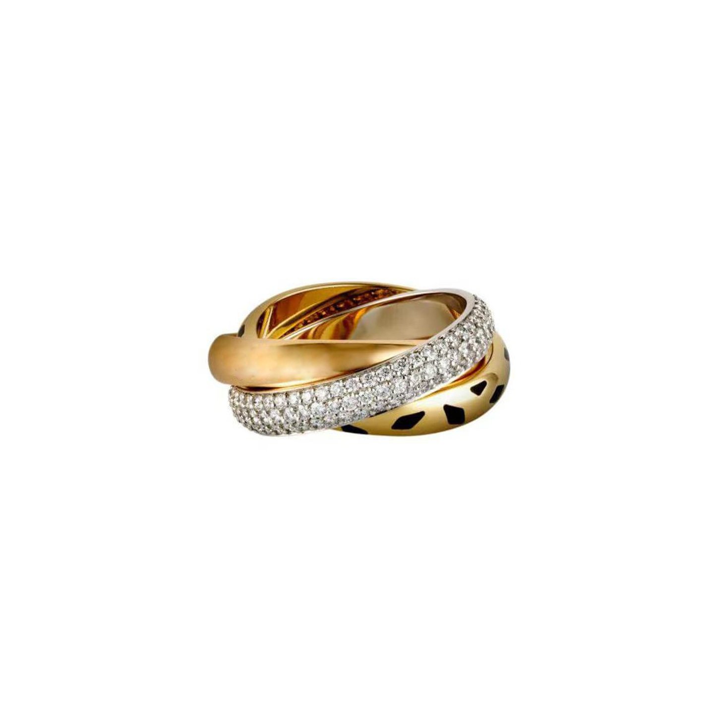 18k gold Trinity ring with natural diamonds customized
