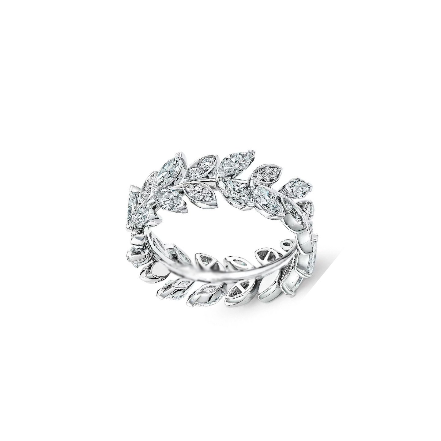 18k gold vine ring with natural diamonds customized
