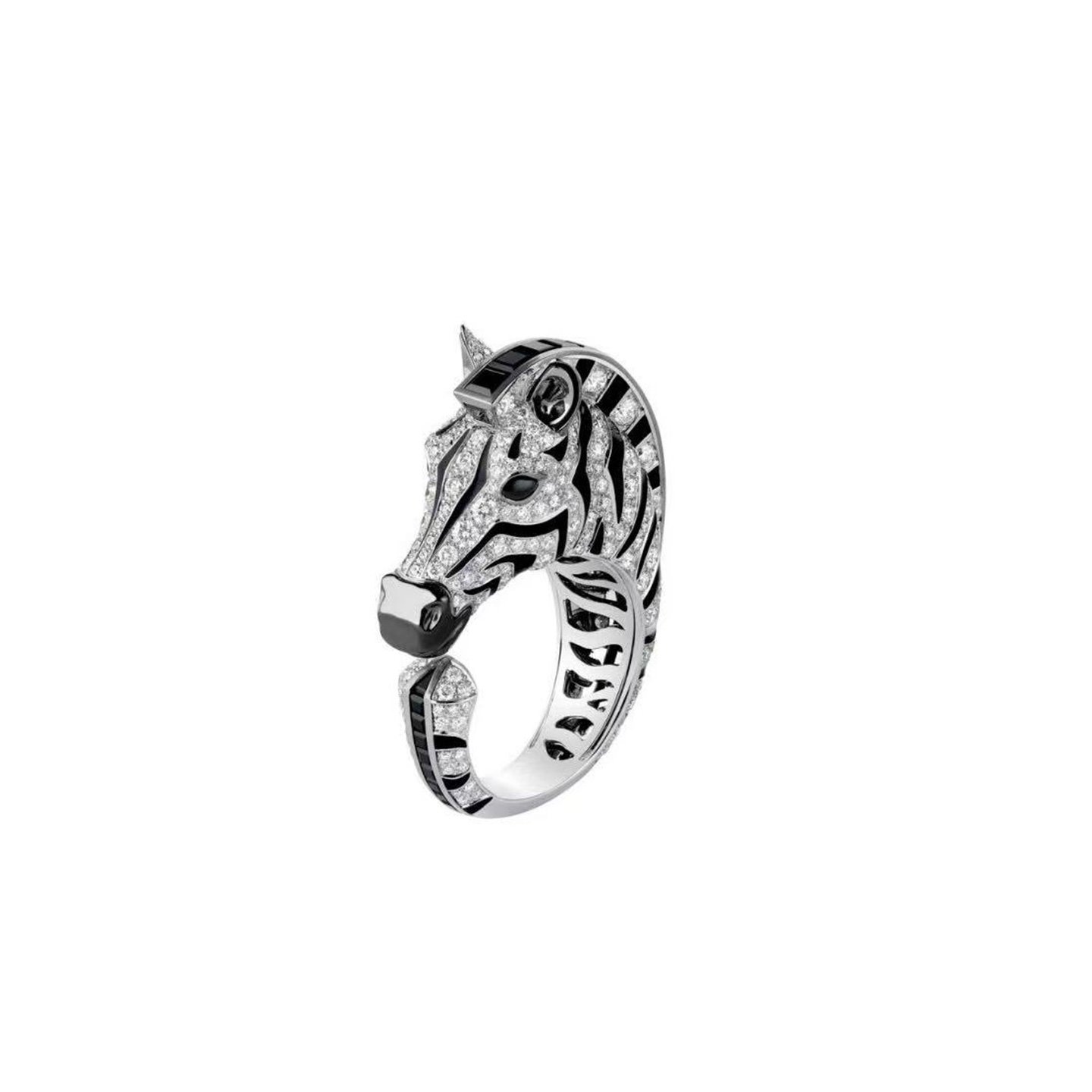 18k gold full set natural diamonds Zebra Ring customized