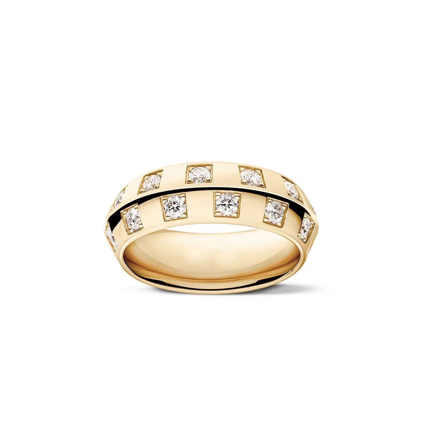 Sword Ridge Ring with natural diamonds 18k gold customized