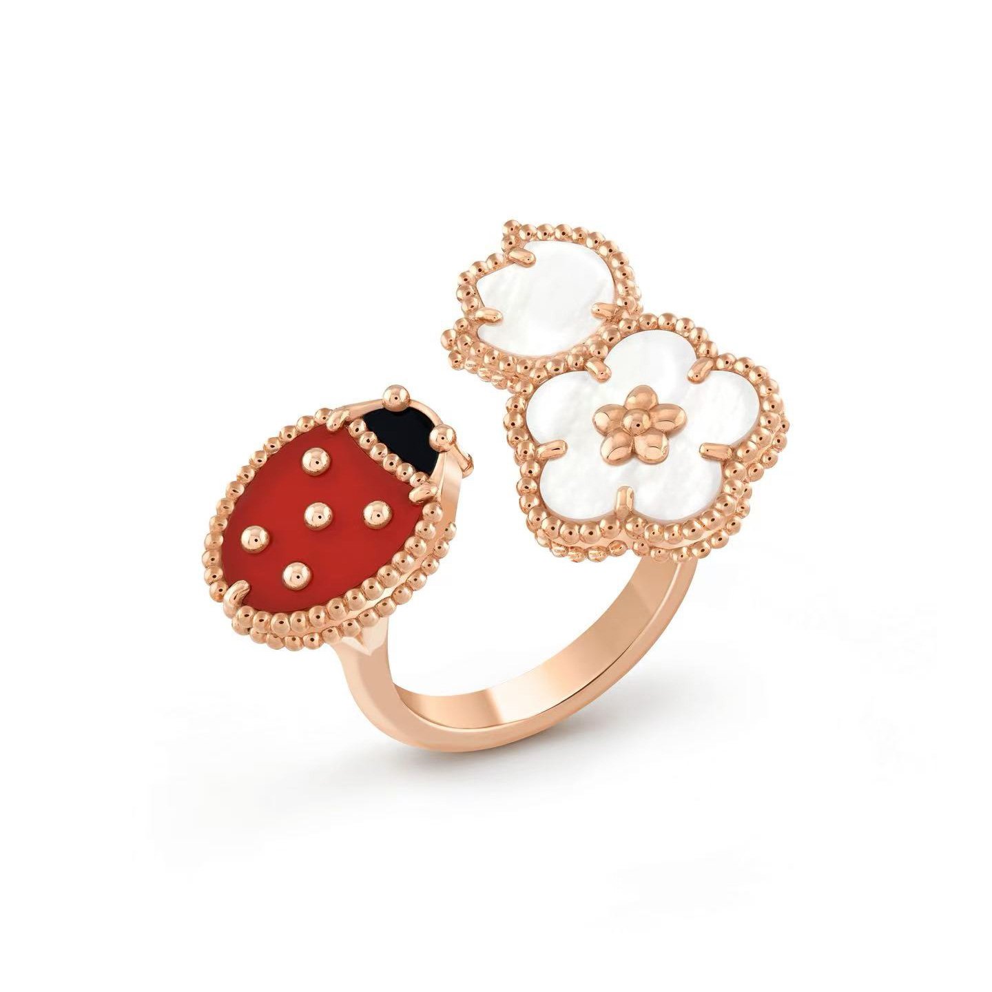 18k gold Seven-star Ladybug Ring customized
