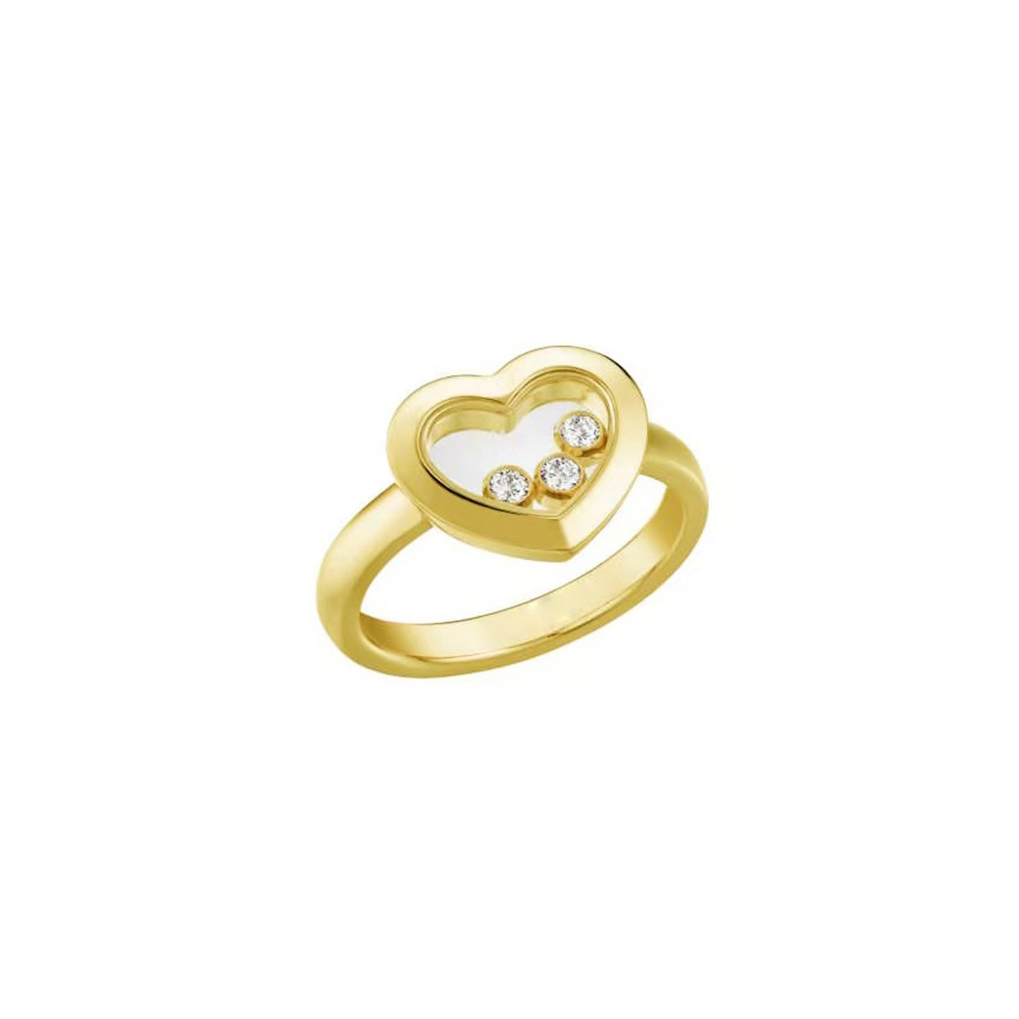 18k gold Heart-shaped ring with natural diamonds customized