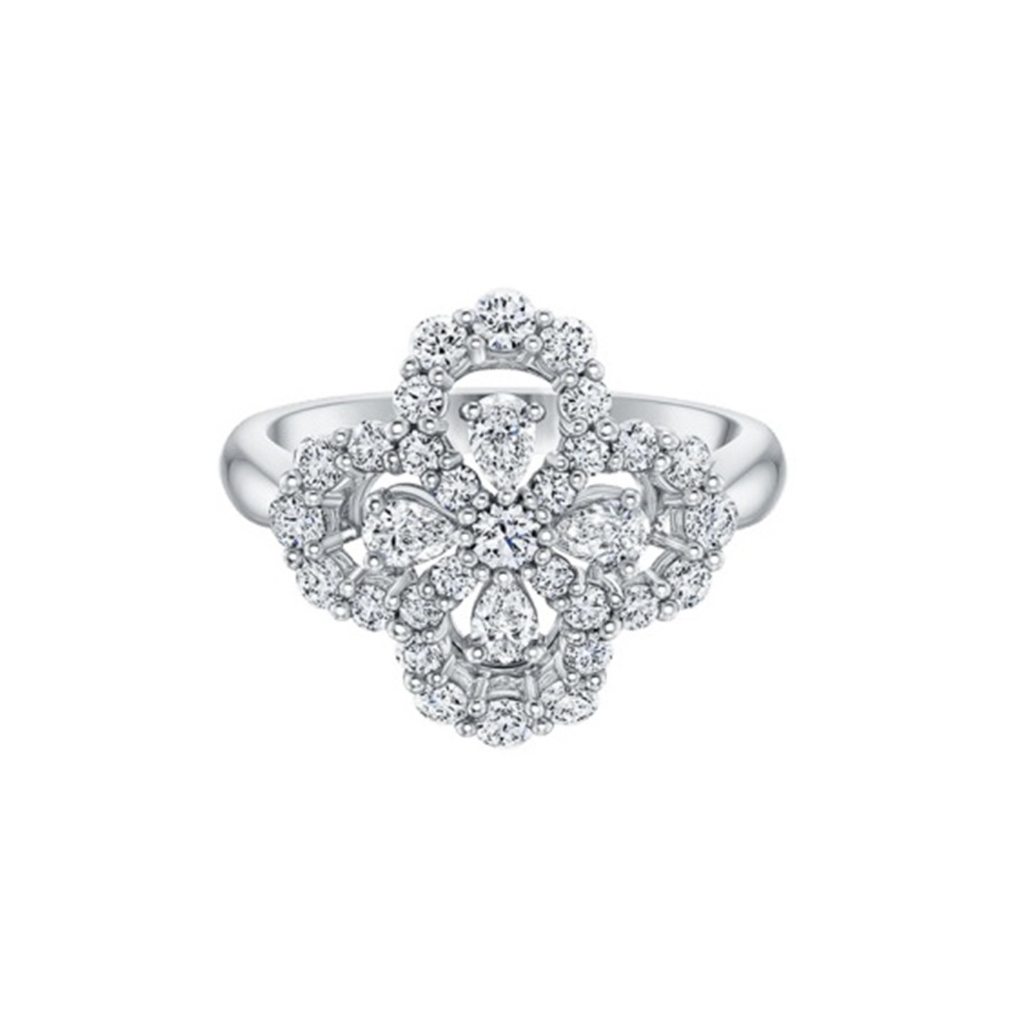 18k gold Four Leaf Clover Ring full set diamonds hw customized