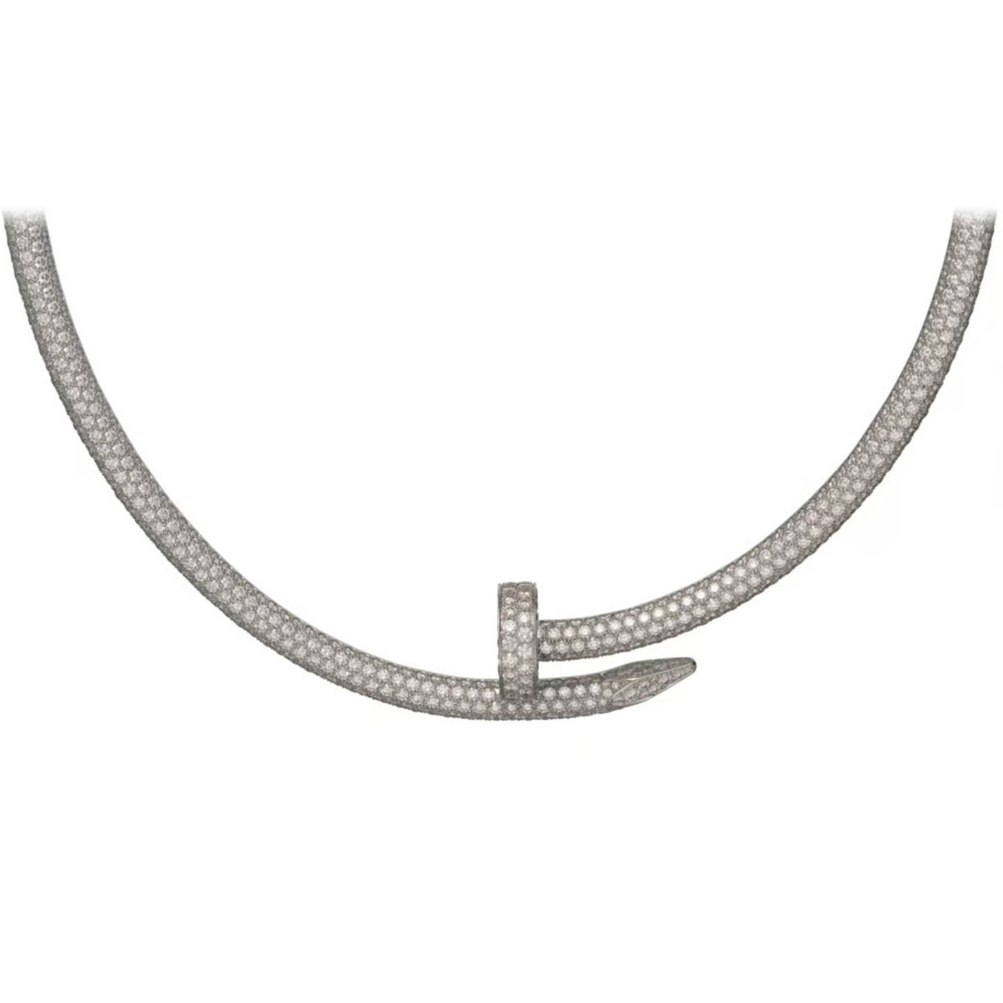 18k gold Nail collar necklace with natural diamonds customized