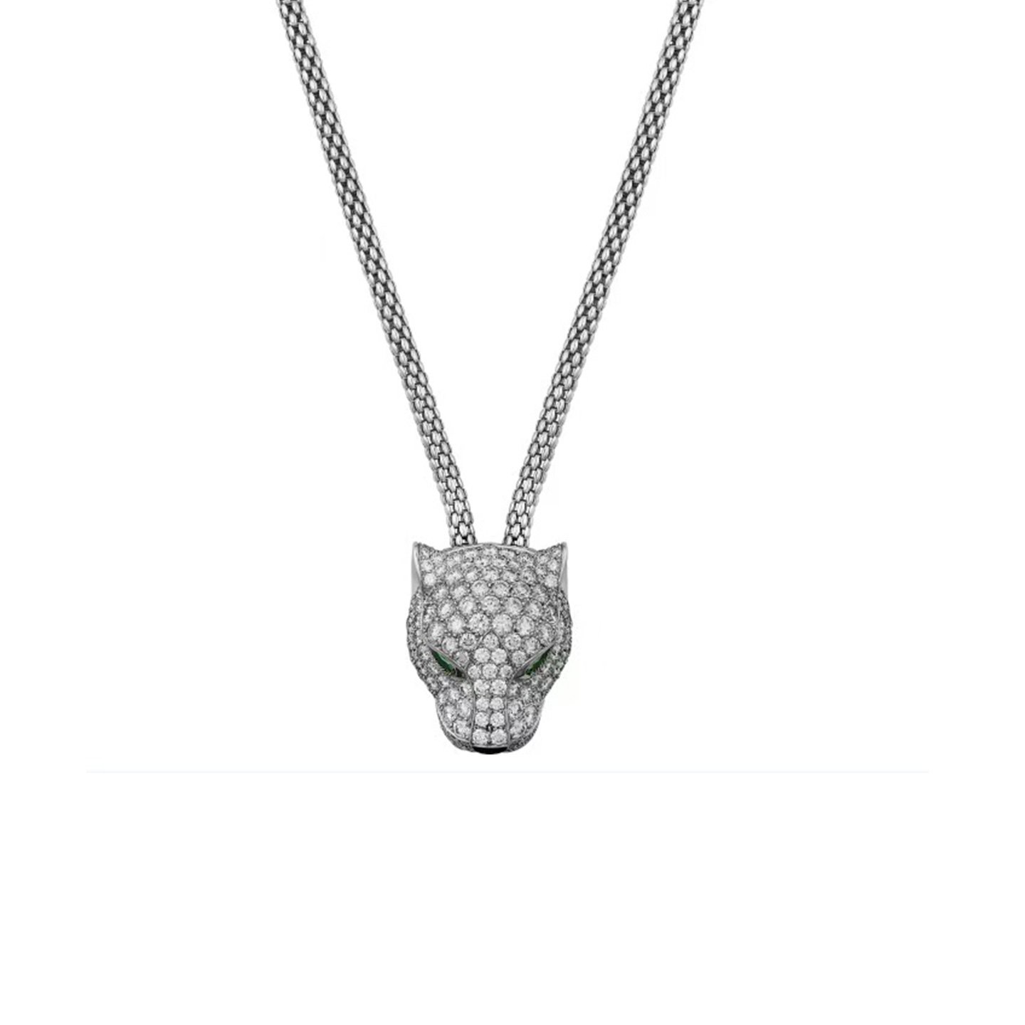 18k gold full-set diamond leopard head pendant necklace customized