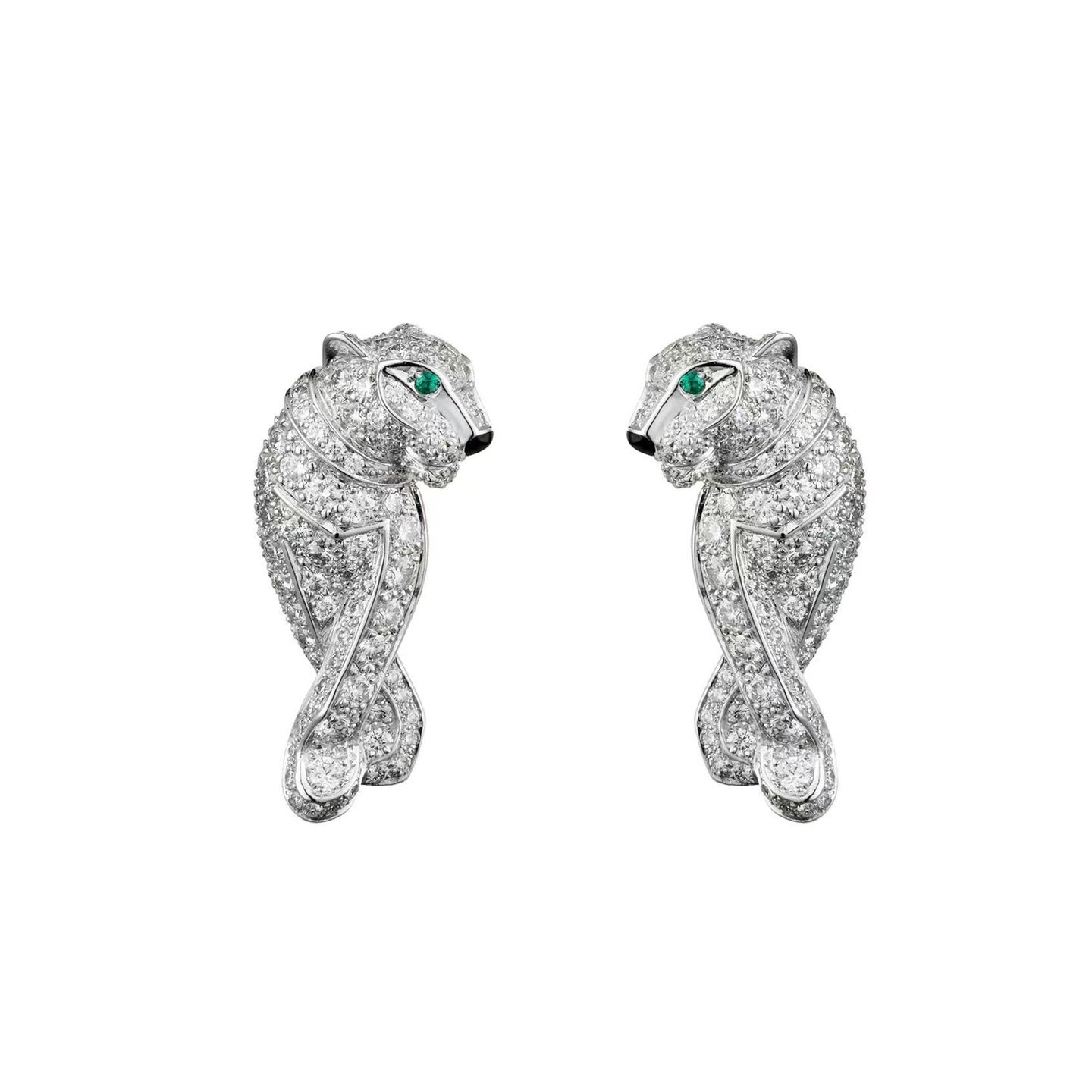 Full-body leopard earrings 18k gold witg natural diamonds
