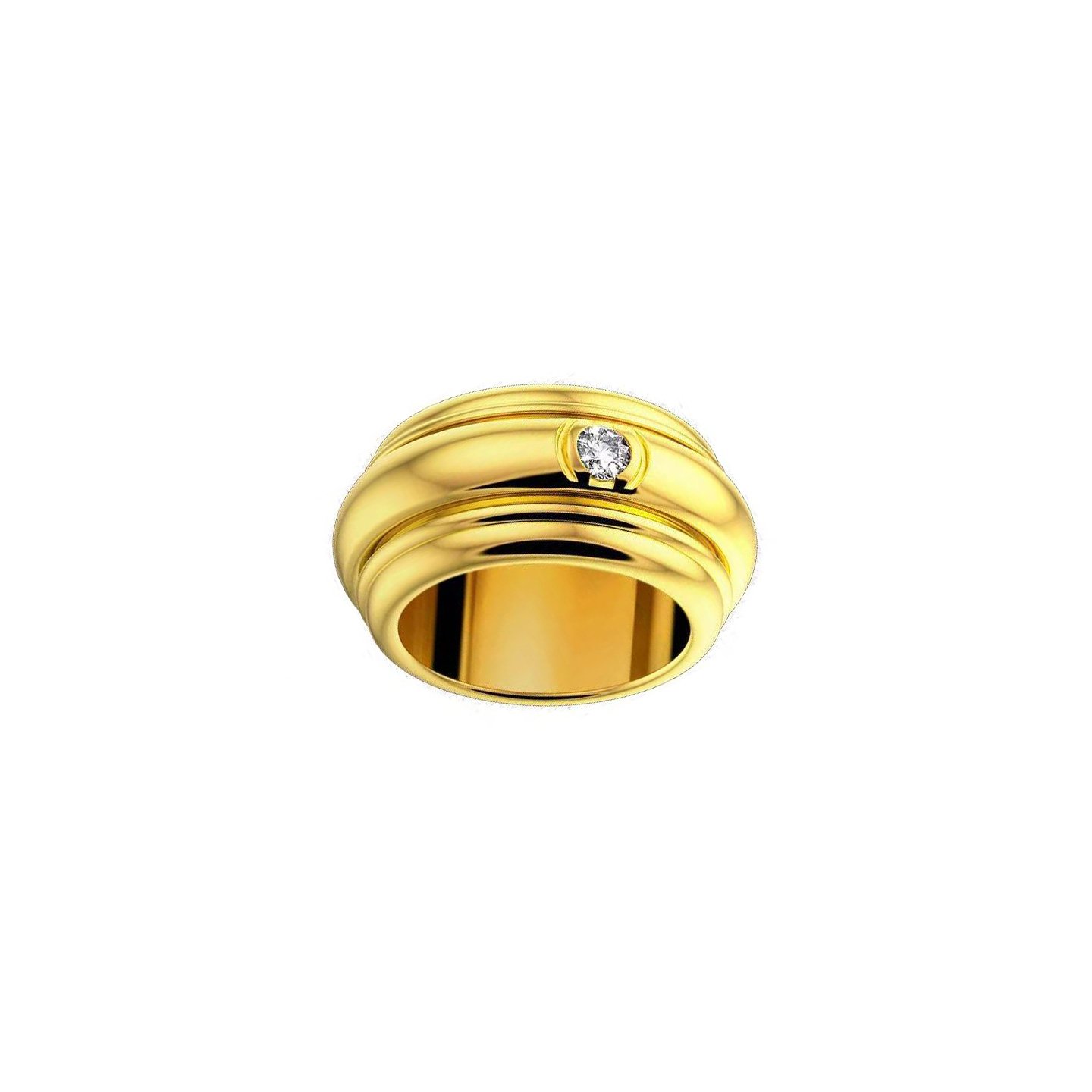18k gold Further down Luck-Bringing Ring with natural diamonds customized
