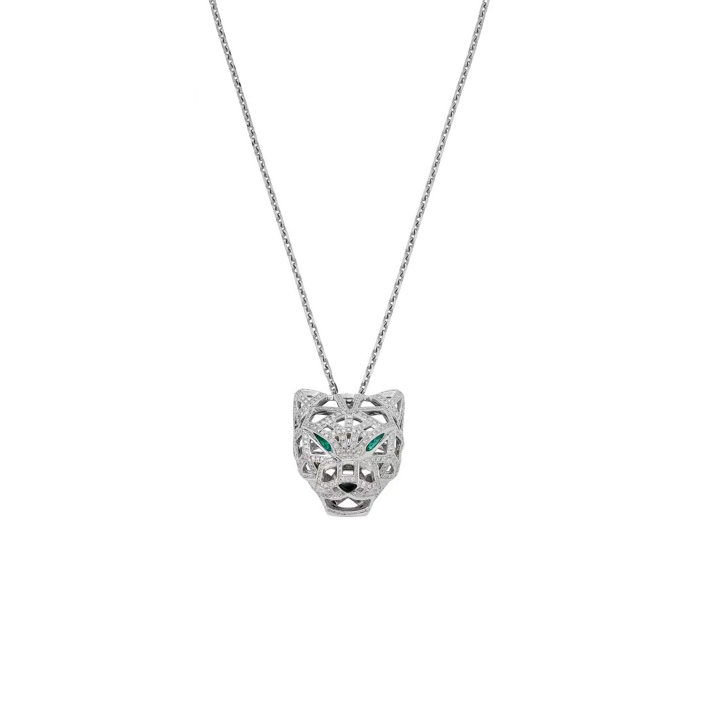 18k gold Mechanical Panther Pendant Necklace with natural diamonds customized