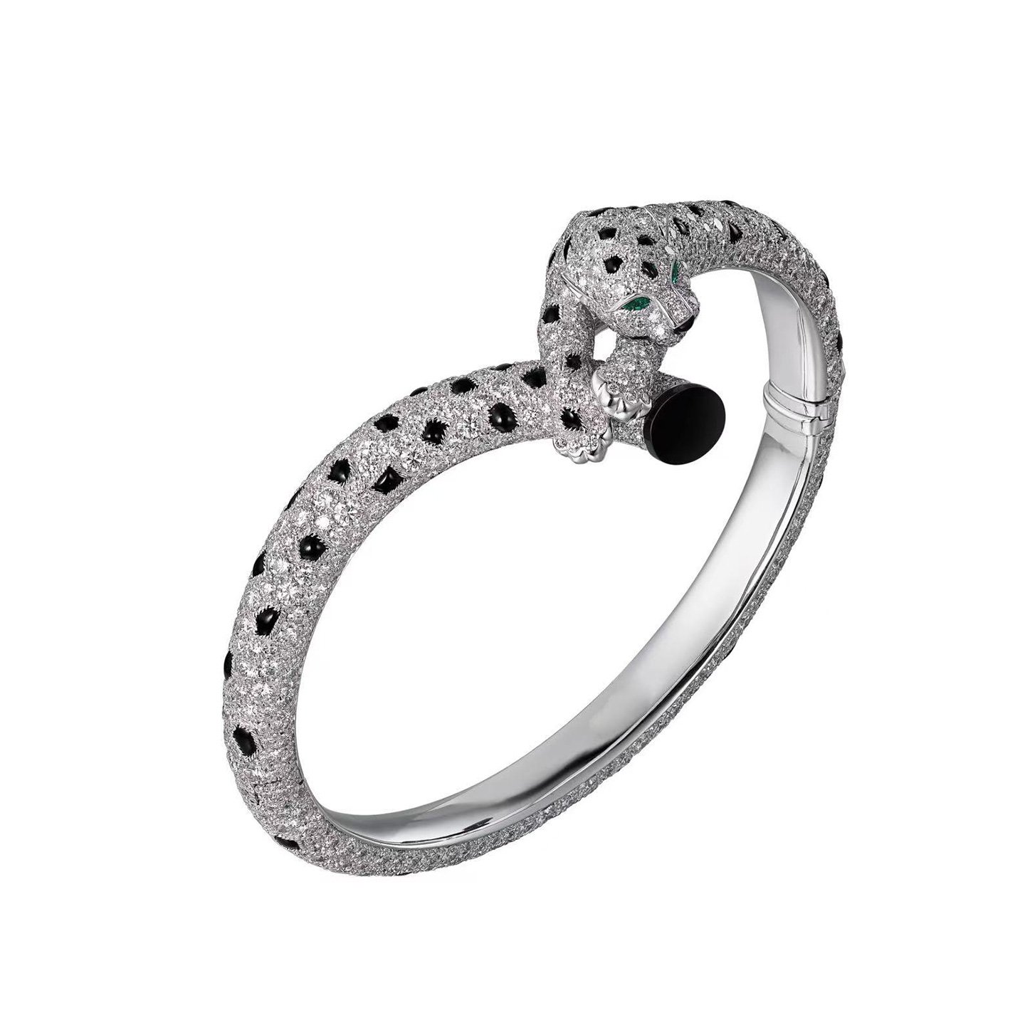 18k gold Black Onyx Leopard Pattern Leopard Bracelet with natural diamonds