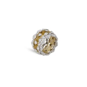 Bee Hive Diamond Ring 18k gold with natural diamonds customized