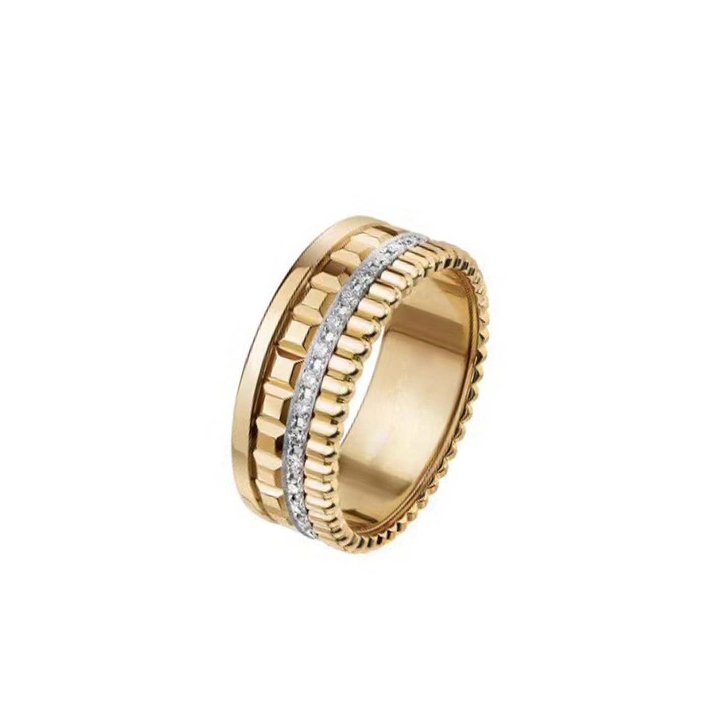 18k gold Lace-trimmed chocolate ring with natural diamonds customized