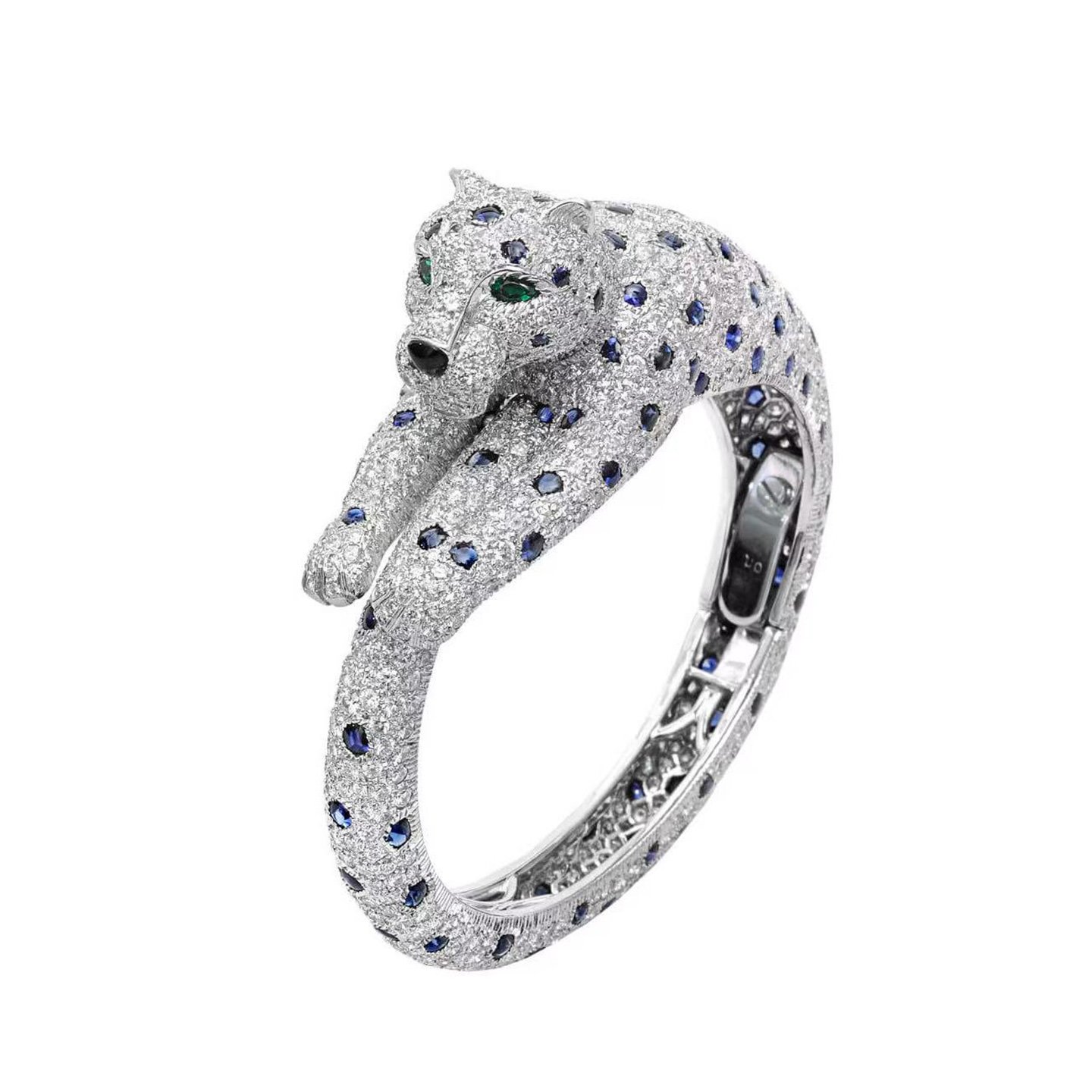 18k gold Sapphire and diamond leopard bracelet customized