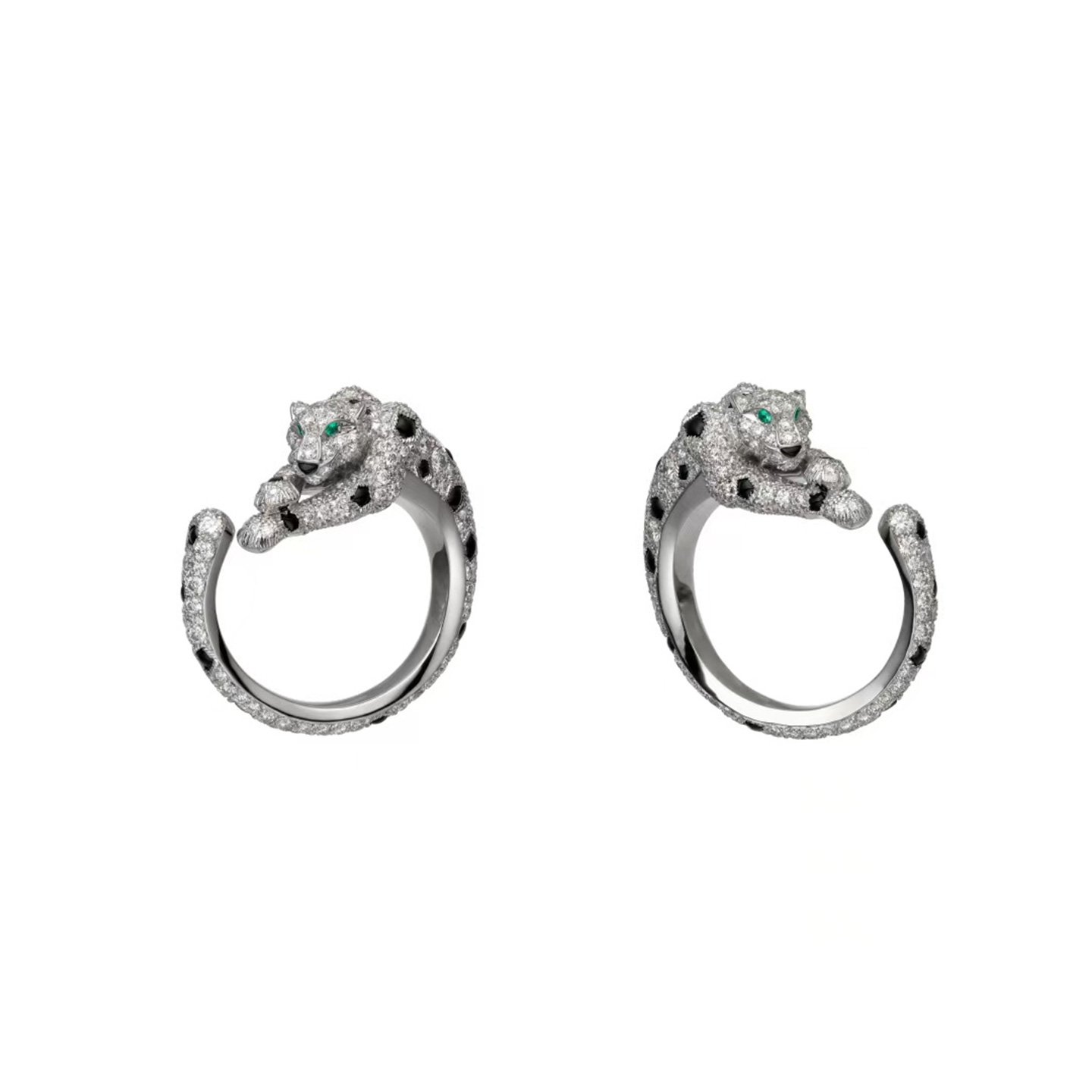 18k gold Full-body leopard-print earrings with diamonds customized