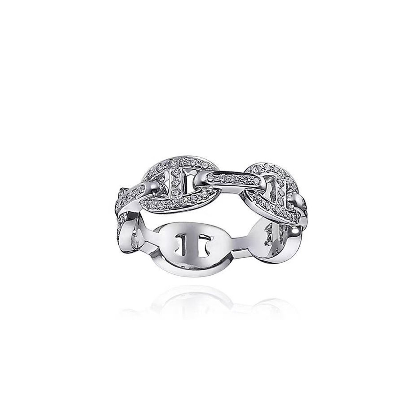 18k gold Pig Nose Ring with natural diamonds customized