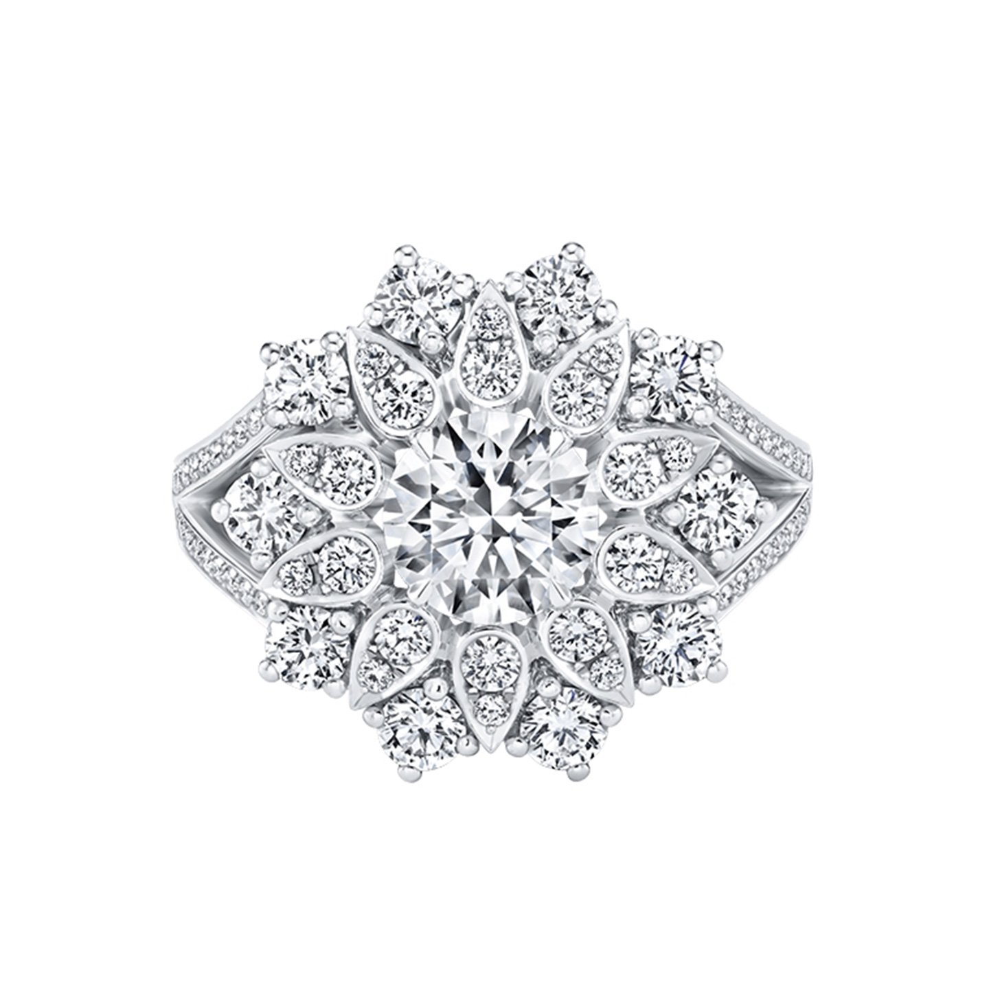 Snowflake Diamond Ring 18k gold customized hw