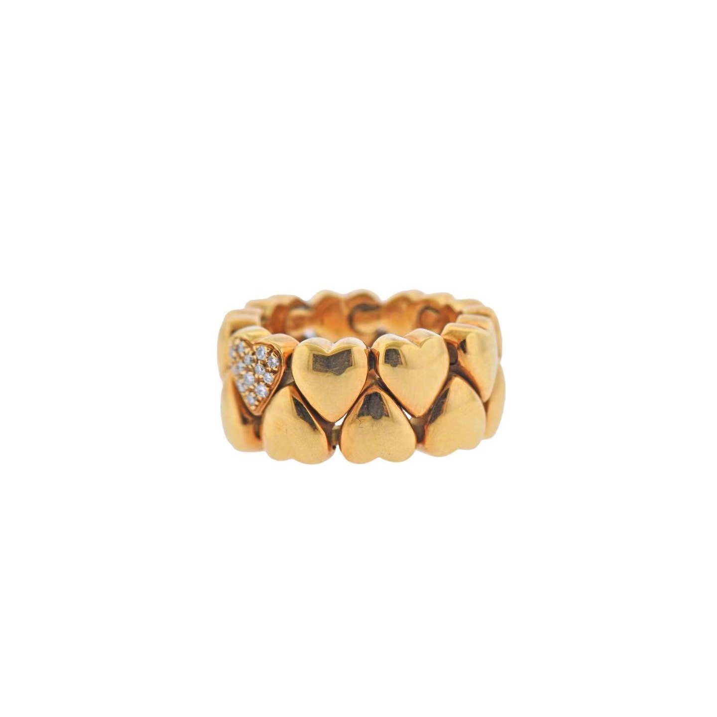 18k gold heart-shaped diamond ring customized