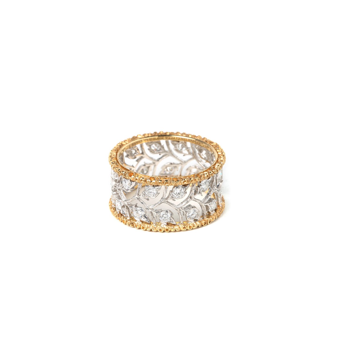 18k gold Rose honeycomb diamond ring with natural diamonds