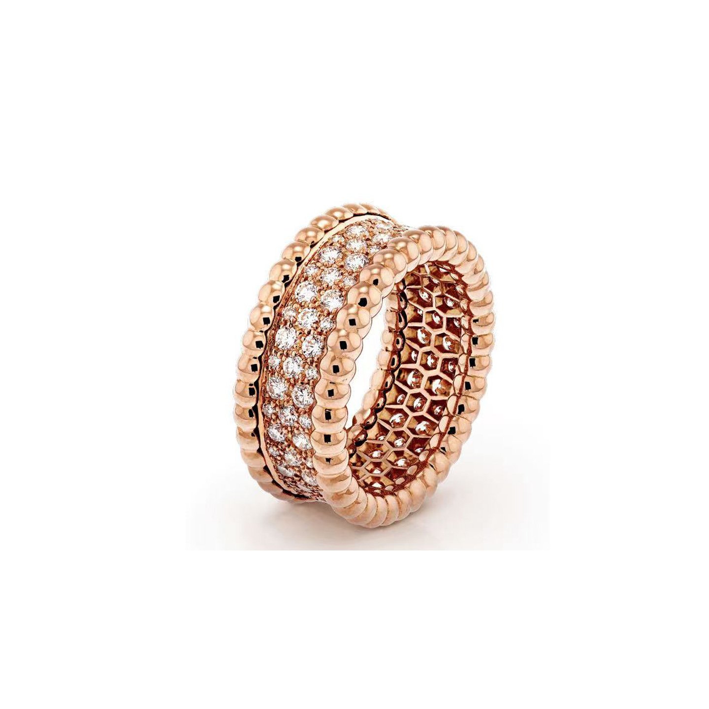 18k gold Perlee Pearl Ring with natural diamonds customized