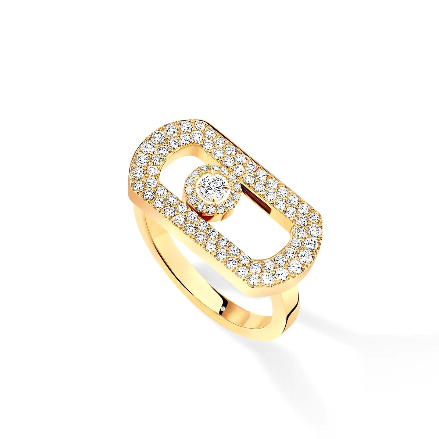 18k gold moving ring with natural diamonds customized