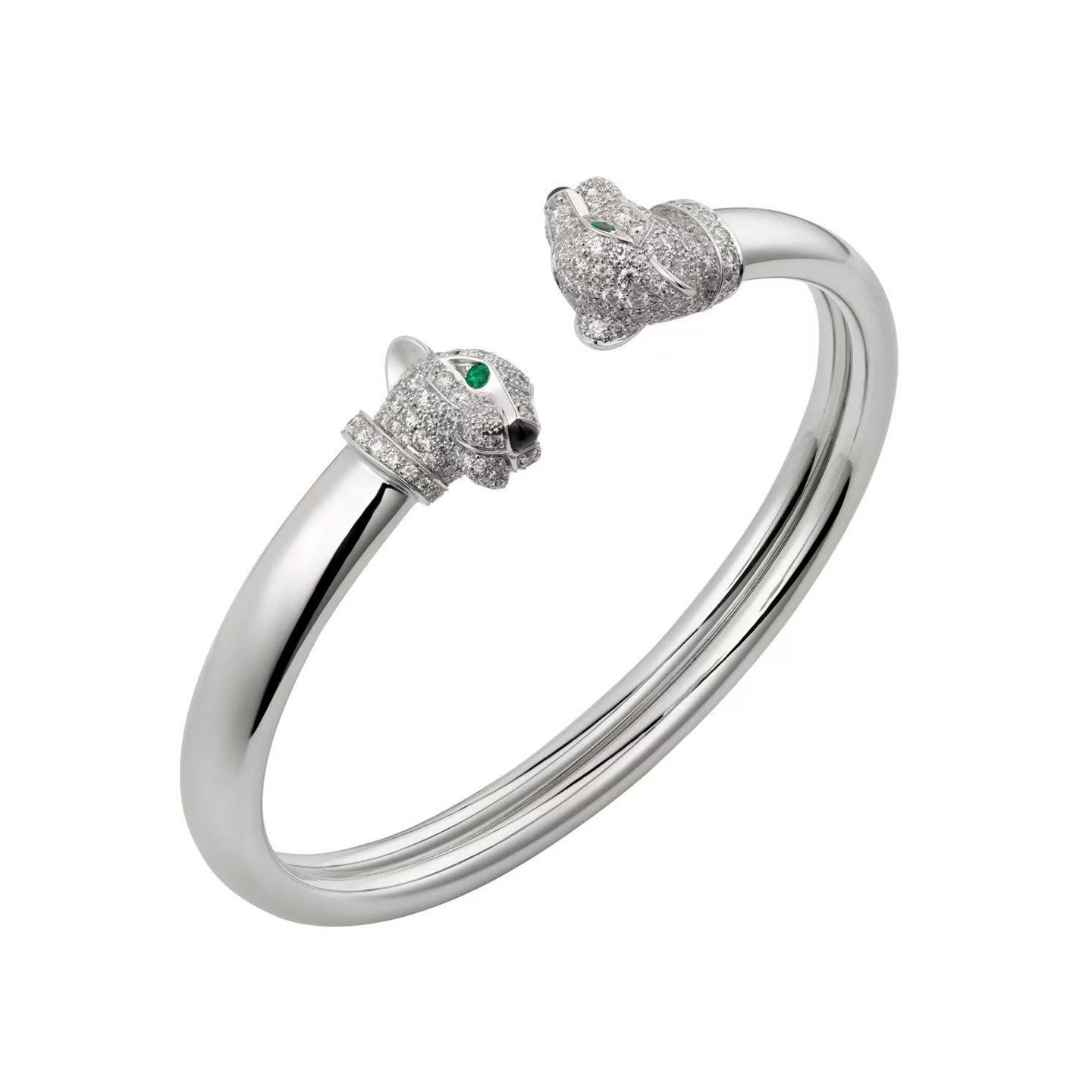 18k gold Leopard Head Bracelet with natural diamonds customized