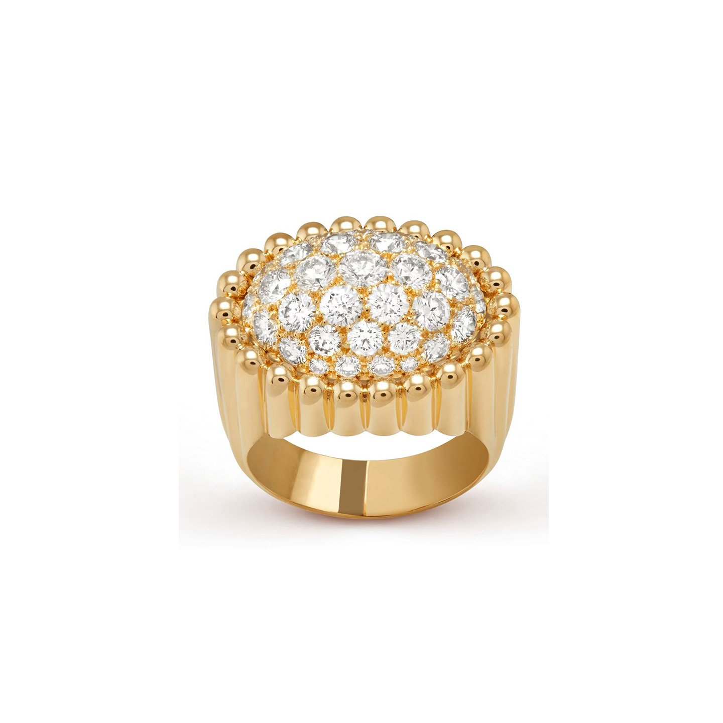 18k gold Elliptical ring with natural diamonds customized