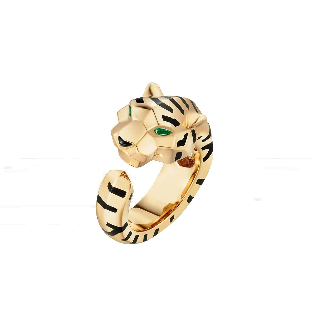 18k yellow gold Tiger Ring customized