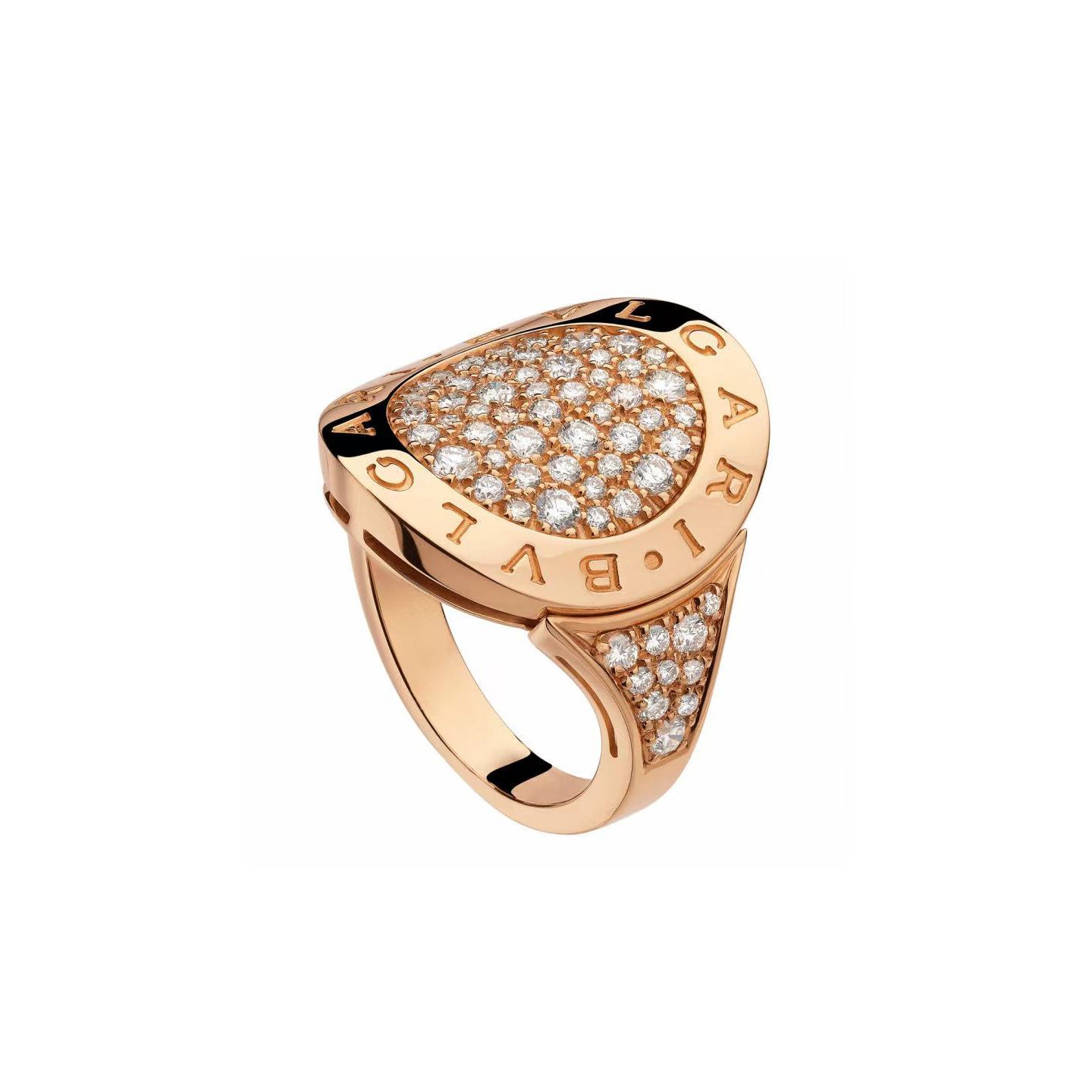 18k gold Round Coin Ring with natural diamonds customized