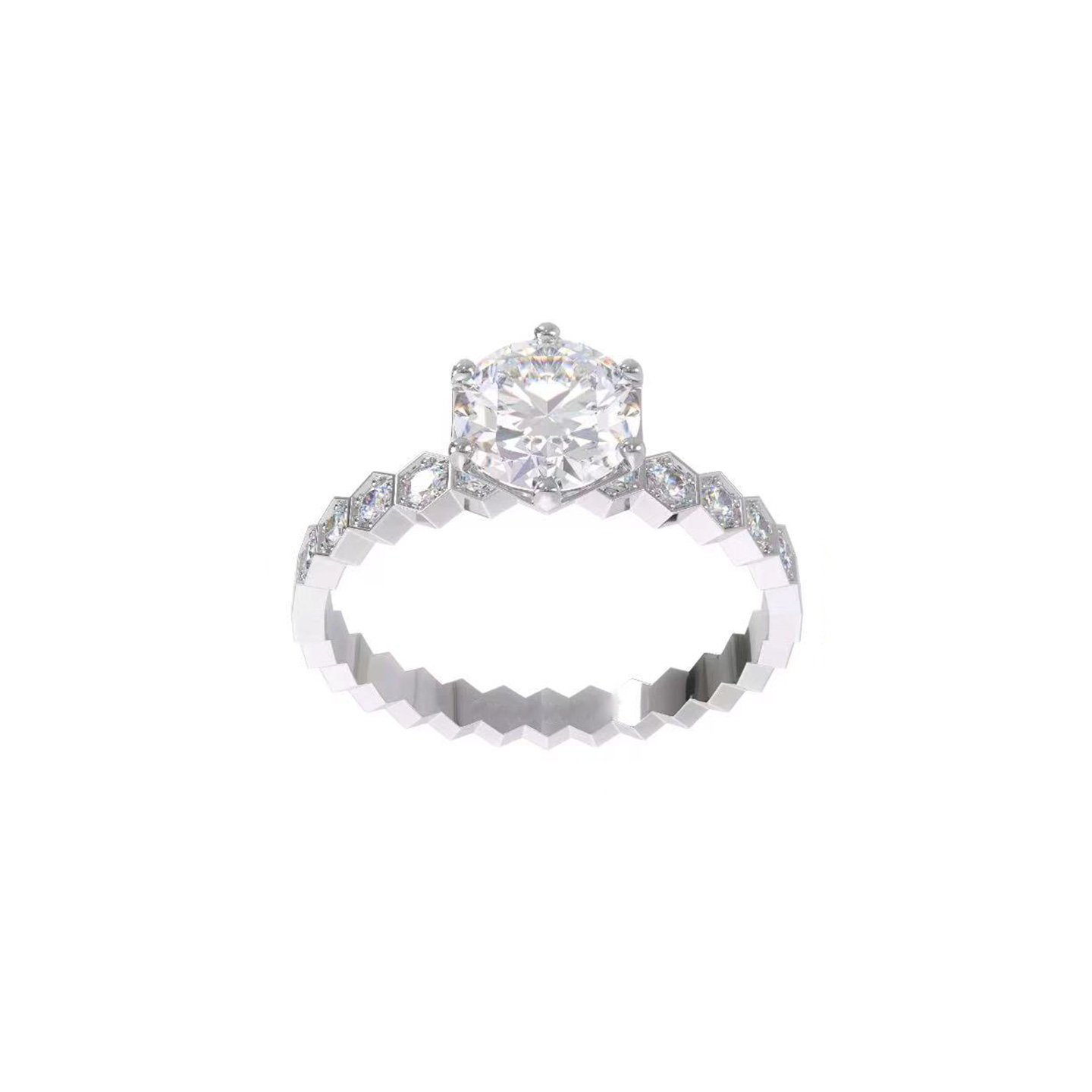 18k gold Bee Hive Wedding Diamond Ring customized