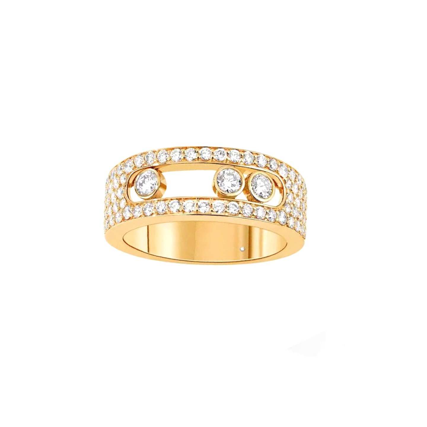18k gold moving diamond ring customized