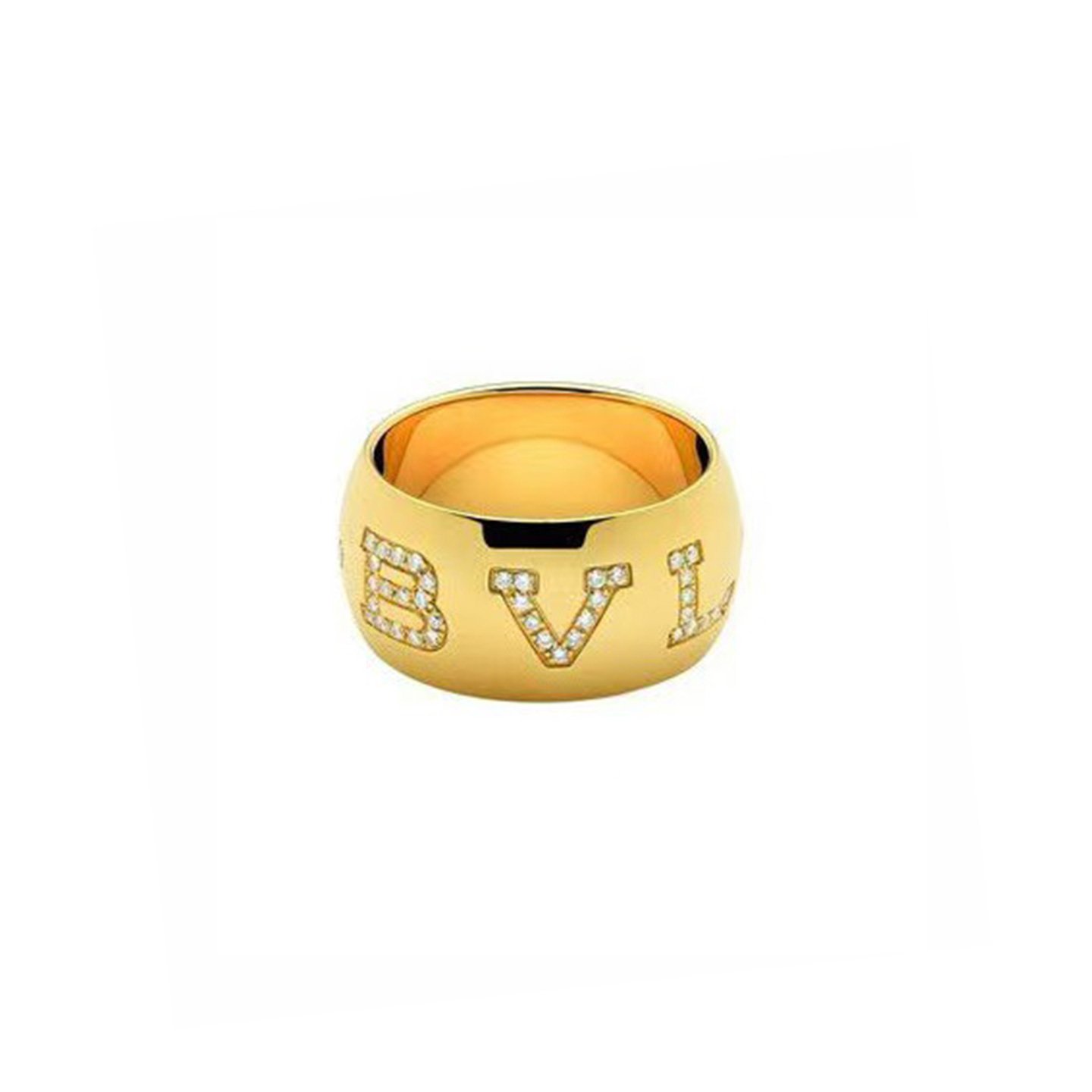 18k gold Wide-band signature ring with natural diamonds customized