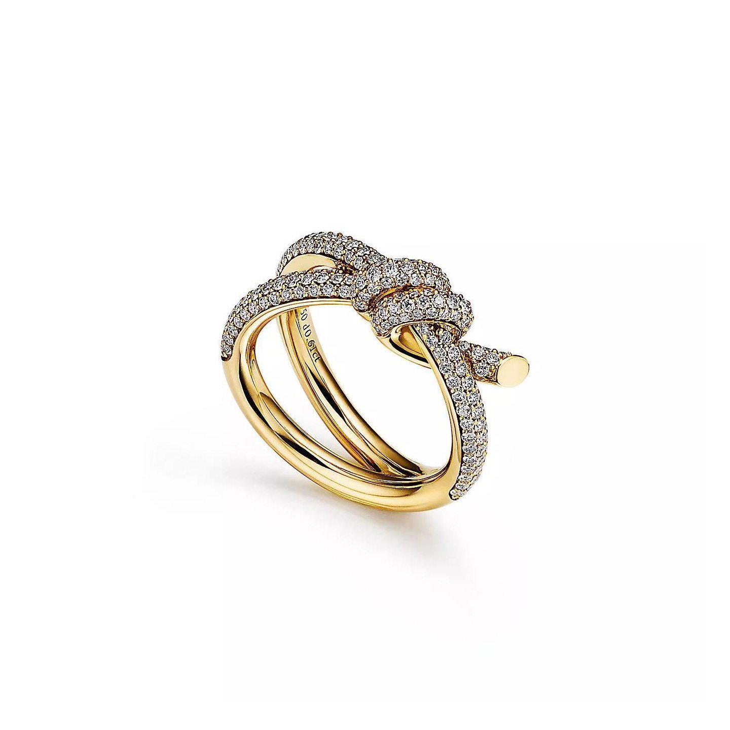 18k gold knot ring with natural diamonds customized