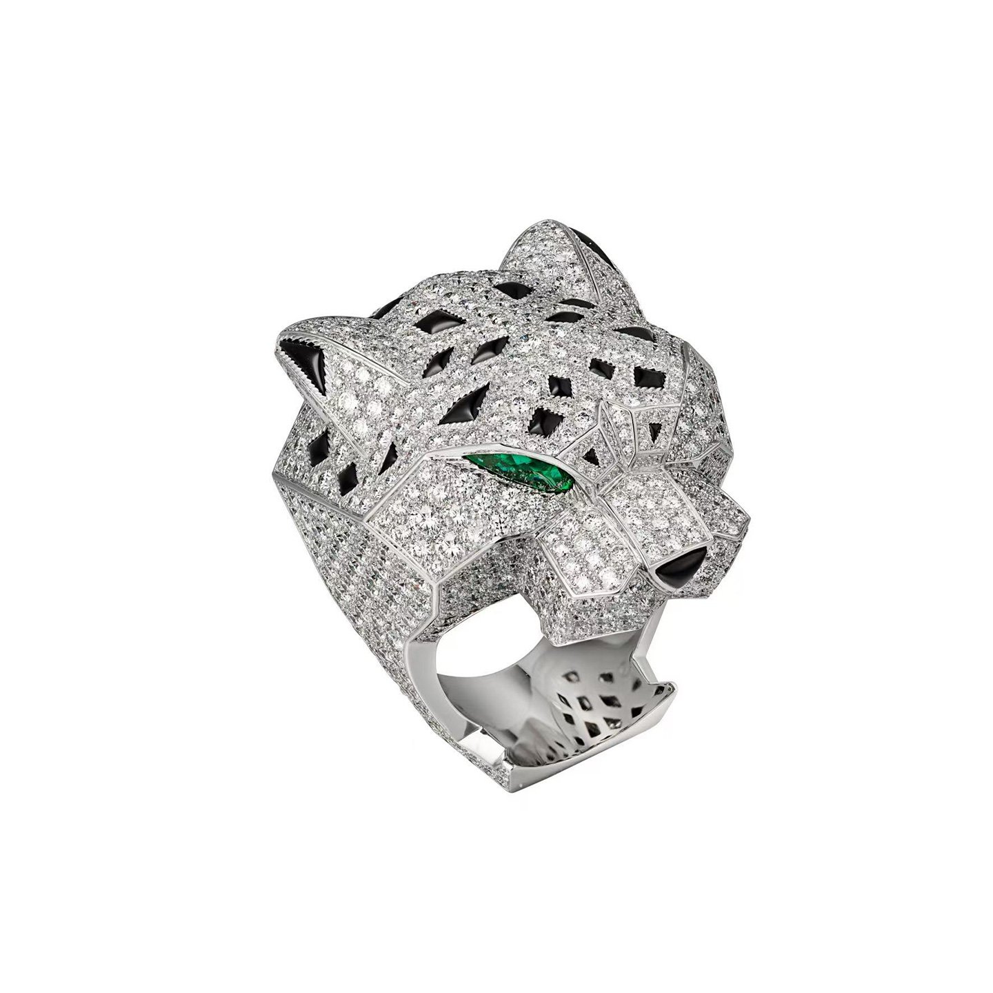 Panther leopard print ring witt natural diamonds 18k gold