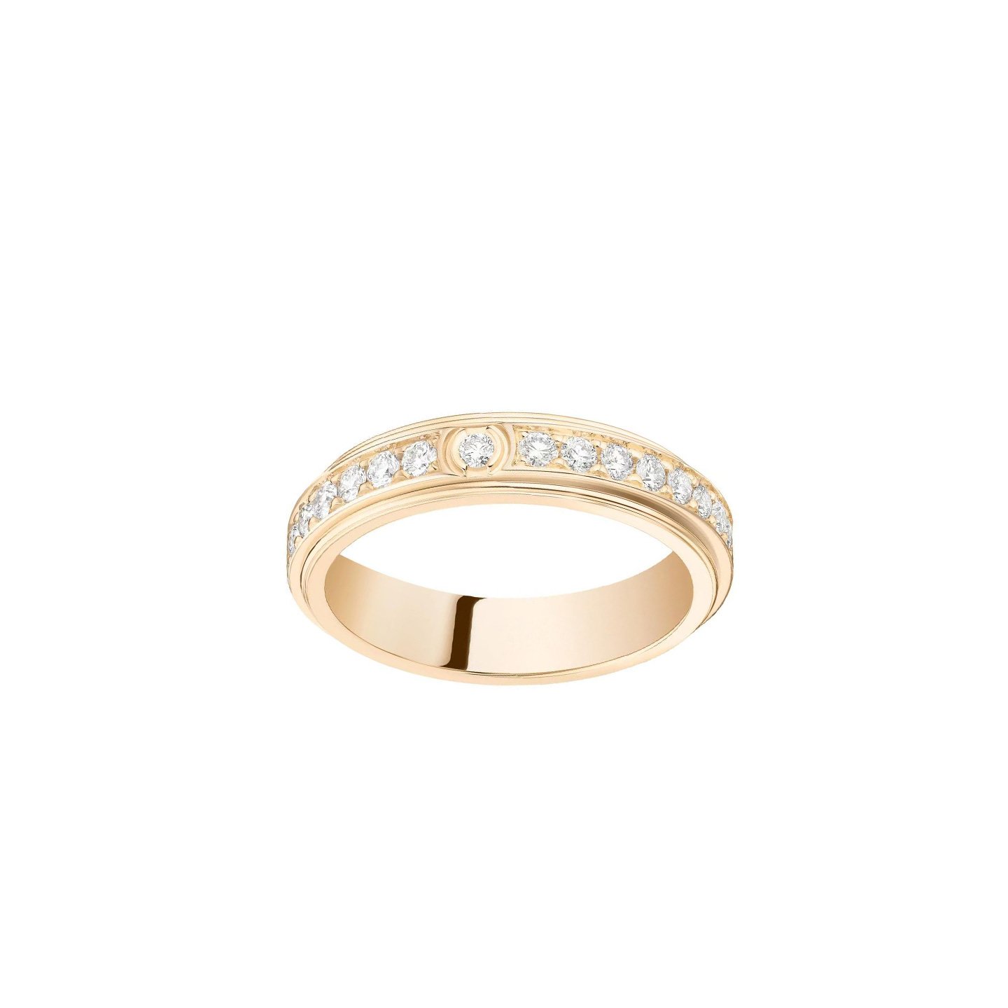 18k gold Lucky timing with the rotating ring full set diamonds customized